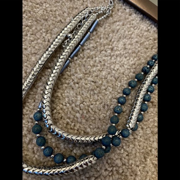 Treska zevar Triple Necklaces silver turquoise - Picture 4 of 5